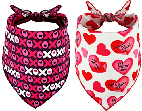 Valentinstag Hundehalstuch, Herz Bandana für Hunde von BoomBone