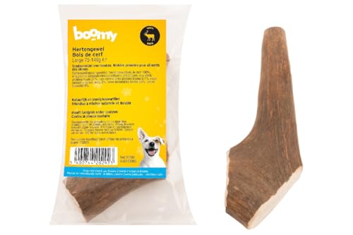 Boomy - Hirschgeweih - Hypoallergener Hundesnack - Kausnack für langanhaltenden Spaß (L = 75-149g) von Boomy