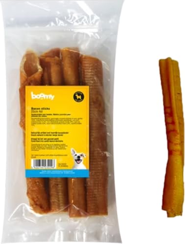 Boomy - Natürliche Hundesnacks - Harter Kausnack - Bacon Sticks - 25cm - 4pcs von Boomy