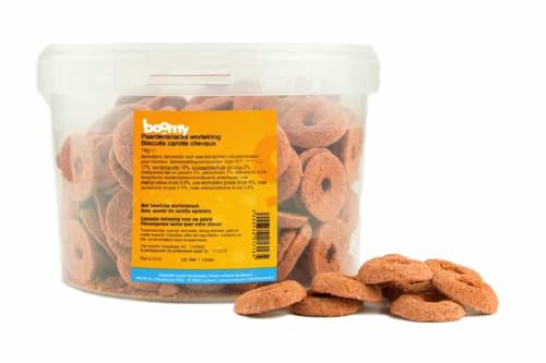 Boomy - Pferdebonbons - Zuckerfreie Belohnungsbonbons für Pferde - Wurzelring - 1kg (Normal, Karotte) von Boomy