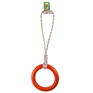 Apportierring mit Schlaufe - EVA schwimmend orange - Hundespielzeuge 16 cm von Boon