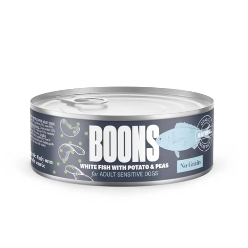 BOONS Guis, weißer Fisch, für Erwachsene, 10 x 185 g, Dose von Boons