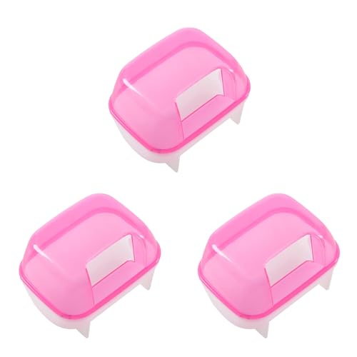 Booso 3X Kleiner Hamster Baden Sand Kaefig Badezimmer 10 X 7 X 7 cm - Rosa & von Booso