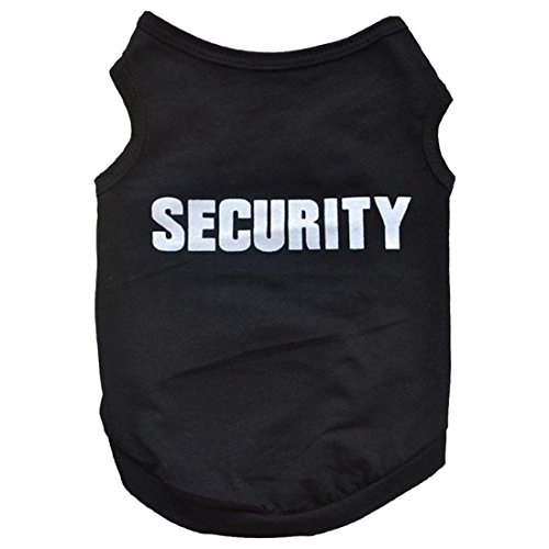 Booso Winterkleidung für Haustiere, für Welpen, Hunde und Katzen, T-Shirt, Mantel, Pullover, Bekleidung "Security", Schwarz, Größe XS von Booso