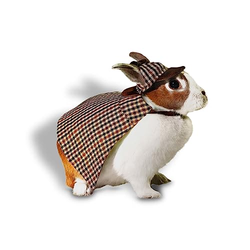 Bootique Detektivkostüm für Kaninchen, 25,4 cm, Halloween-Kostüme für Haustiere, Hunde, Katzen, Kaninchen, Meerschweinchen, Bartdrachen von Bootique