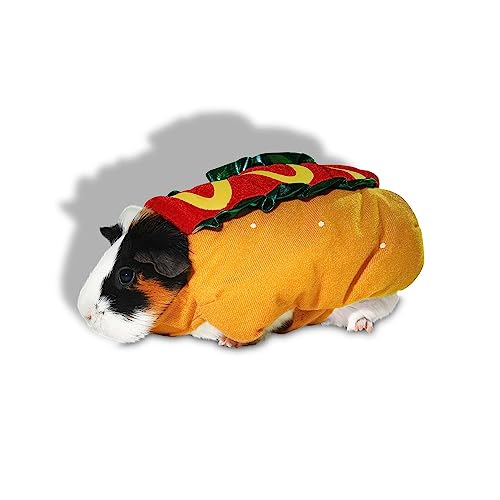 Bootique Hotdog Kostüm für Kleintiere 16,5cm | Halloween Kostüme für Haustiere, Hunde, Katzen, Kaninchen, Meerschweinchen, Bartdrachen von Bootique