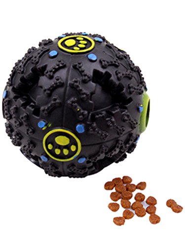 Boowhol Hundespielzeug Ball aus Naturkautschuk Spielzeug Quietscher Hundeball Kauspielzeug für besonders hohen Spiel-Spaß & perfekte Zahn-Pflege (Durchmesser 10 cm, Schwarz) von Boowhol