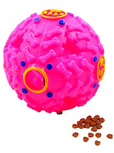 Boowhol Hundespielzeug Ball aus Naturkautschuk Spielzeug Quietscher Hundeball Kauspielzeug für besonders hohen Spiel-Spaß & perfekte Zahn-Pflege (Durchmesser 12 cm, Pink) von Boowhol