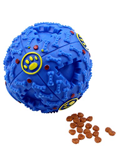 Boowhol Hundespielzeug Ball aus Naturkautschuk Spielzeug Quietscher Hundeball Kauspielzeug für besonders hohen Spiel-Spaß & perfekte Zahn-Pflege (Durchmesser 7,5 cm, Blau) von Boowhol