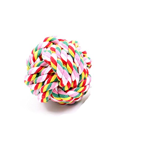 Boowhol Hundespielzeug Baumwollseil Spielzeug Bälle Gummiball Kauspielzeug für Hunde Lernspielzeug (Durchmesser 5,5cm) von Boowhol