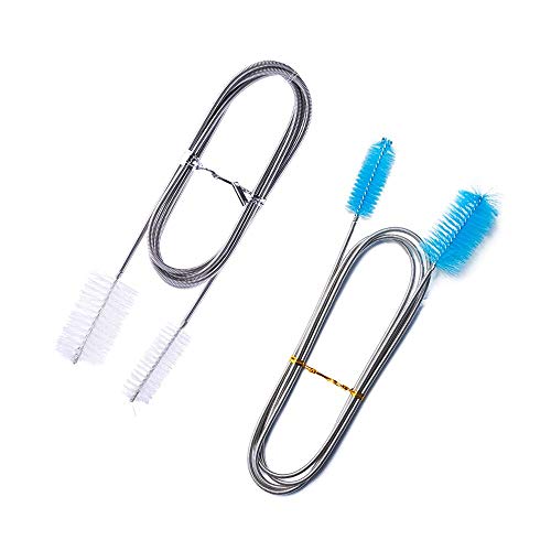 BornFeel Aquarium-Reinigungsbürste 2 Set Wasserfilter Schlauch Reiniger Doppelende für Aquarium Home Küche Rohr Edelstahl 155 cm von BornFeel