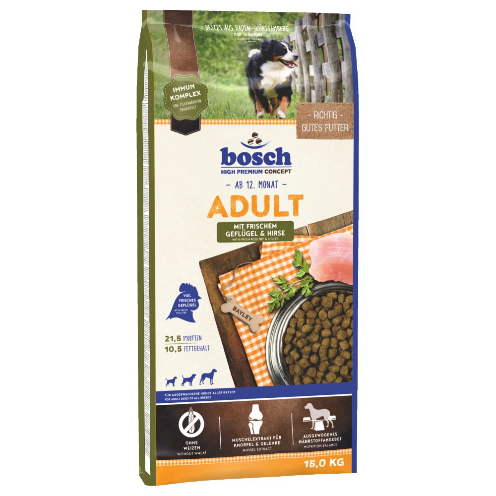 bosch Adult Geflügel & Hirse Hundefutter - Sparpaket: 2 x 15 kg von Bosch High Premium concept