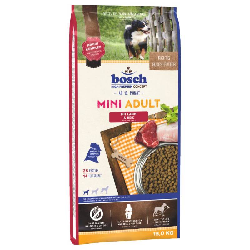 bosch Sparpaket (2 x Großgebinde) - Adult Mini Lamm & Reis (2 x 15 kg) von Bosch High Premium concept