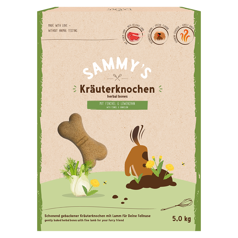 2 + 1 gratis! 3 x Sammy's Hundesnacks - 3 x 5 kg Kräuterknochen von Bosch Sammy`s Snack concept