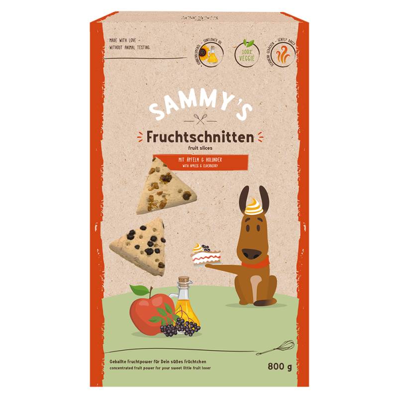 2 + 1 gratis! 3 x Sammy's Hundesnacks - 3 x 800 g Fruchtschnitten von Bosch Sammy`s Snack concept