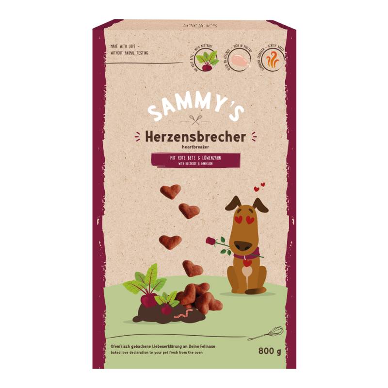 2 + 1 gratis! 3 x Sammy's Hundesnacks - 3 x 800 g Herzensbrecher von Bosch Sammy`s Snack concept