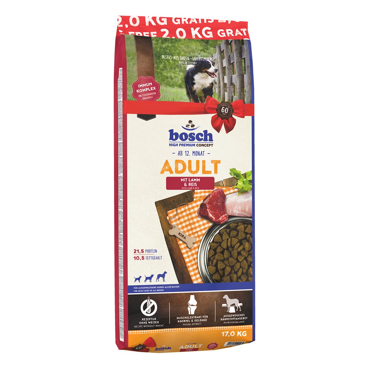 Bosch Adult Lamm & Reis 15kg + 2kg GRATIS von Bosch