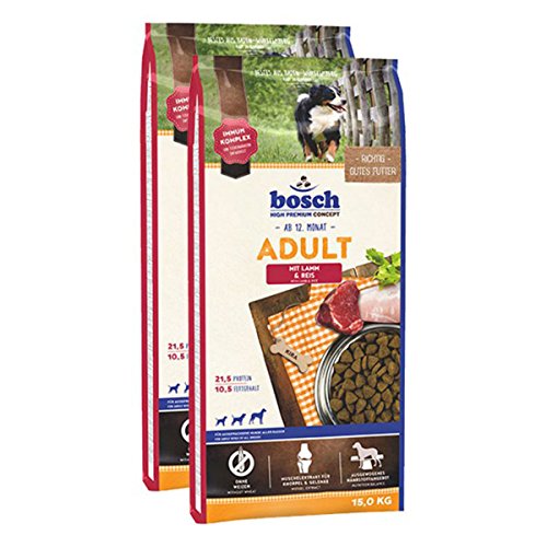 Bosch Hundefutter Verschiedene Sorten 2x15kg Lamm & Reis von Bosch