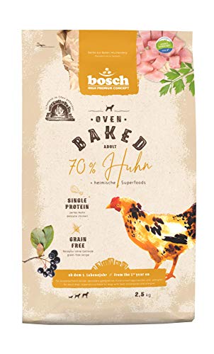 bosch HPC Oven Baked Huhn | Im Ofen gebackenes Hundefutter für ausgewachsene Hunde aller Rassen | Single Animal Protein | grain-free | 1 x 2.5 kg von Bosch