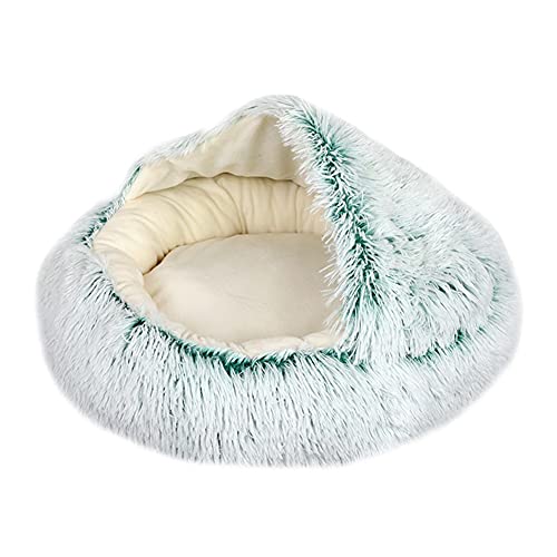 Bosixty Katzenbett,Gemütliches Haustierbett,Donut Katzenbett,Crystal Samt warme runde Halbe Packung Deep Sleep Plüsch Katzenbett von Bosixty