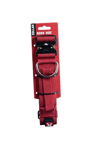 Boss Dog Taktisches rotes Halsband, 5,1 cm breit, Größe XL (50,8 cm - 71,1 cm verstellbar) von Boss Dog