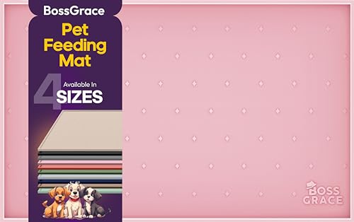 BossGrace Hundefuttermatte, 71,1 x 45,7 cm, große Katzenfuttermatte, erhöhte Kanten, Hundematte für Futter und Wasser, verhindert Verschütten, wasserdichte Silikon-Haustierfuttermatte für Böden, von BossGrace