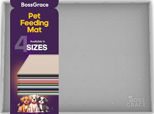 BossGrace XL-Hundefuttermatte, Allzweck-Silikon-Haustierfuttermatte, Katzenstreu-Matte, Unterbeckenmatte, erhöhte Kanten, Hundematte für Futter und Wasser, verhindert Verschütten, wasserdichte von BossGrace