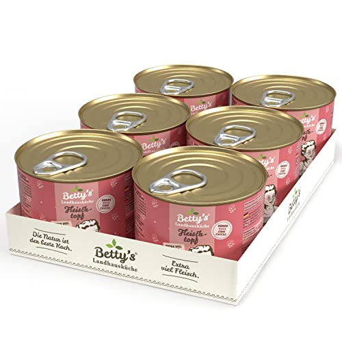 Betty's Landhausküche Hund All Meat 6 x 200 g Für alle Hunderassen geeignet Hohe Bioverfügbarkeit Wir achten auf Beste Qualität von Boswelia