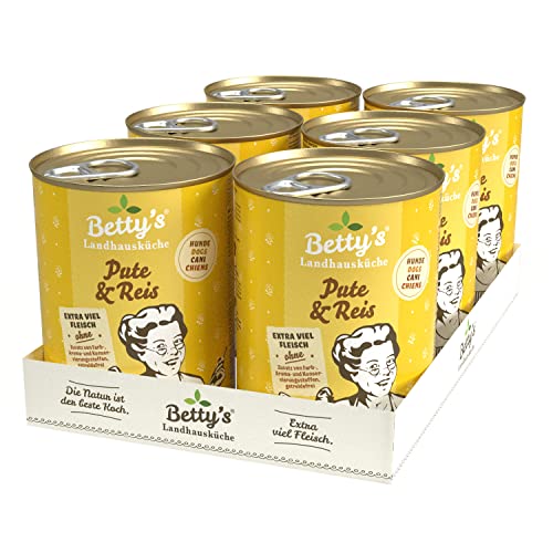 Betty's Landhausküche Hund Pute & Reis 6 x 400 g Für alle Hunderassen geeignet Hohe Bioverfügbarkeit Wir achten auf Beste Qualität von Boswelia