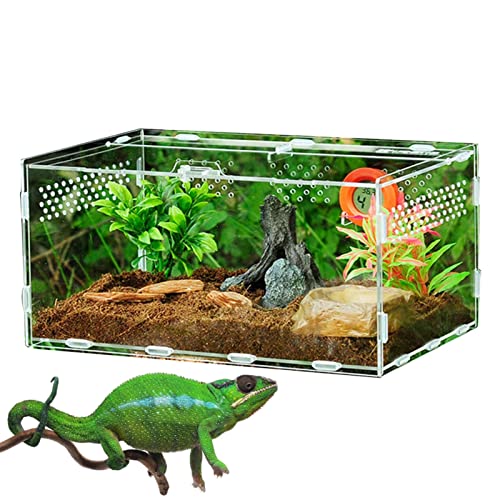Acryl-Reptil-Terrarium-Behälter - Transparente Reptilienzuchtbox,Haustierlebensraum für Geckos Wirbellose Eidechsen Skorpione Botiniv von Botiniv