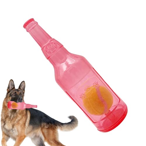 Ball in einem Flaschenhundspielzeug | Bierflasche mit Tennisballhundspielzeug | Haustierkauen Bierflasche mit Tennisball | Unzerstörbare quietschende Hundespielzeug von Botiniv