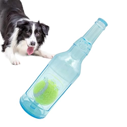 Ball in einem Flaschenhundspielzeug | Bierflasche mit Tennisballhundspielzeug | Haustierkauen Bierflasche mit Tennisball | Unzerstörbare quietschende Hundespielzeug von Botiniv