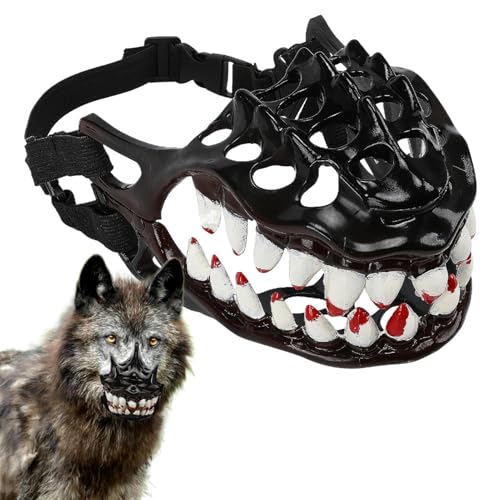 Botiniv Halloween-Hundemaulkorb mit Zähnen,Halloween-Hundemaulkorb,Hundekostüm Halloween Gruseliger Hundemaulkorb - -Hundemaulkorb, urkomischer Hundemaulkorb, verstellbar für kleine, mittlere und von Botiniv