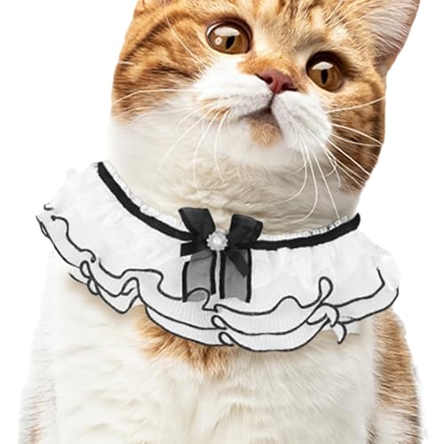 Botiniv Katzen-Bandana-Lätzchen, Hunde-Speichel-Lätzchen | Speichelhandtuch aus Spitze für Hunde - Saugfähiges Speicheltuch, stilvolles Haustier-Welpen-Schleifen-Halstuch, Hunde-Lätzchen-Schal für von Botiniv