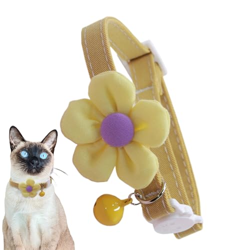 Botiniv Katzenhalsband Mit Blume - Hund Halskette - Verstellbares Halsband Für Hunde Und Katzen Mit Blume Und Glöckchen Für Welpen Botiniv Katzenhalsband Mit Blume - Hund Halskette - Verstellbares Halsband Für Hunde Und Katzen Mit Blume Und Glöckchen Für Welpen von Botiniv
