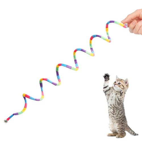 Botiniv Katzenspielzeugfedern, Cat Spiral Spring Toy - Elastisches farbiges Plüschfederspielzeug für Katze Beißen,Kleine Rassenjagd interaktives Kauspiel Langeweile Buster von Botiniv