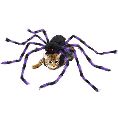 Botiniv Spinne passt zu Hunden, Halloween-Kostüme für Hunde, Spinne - Plüsch-Spinnen-Kleidung - Verstellbares Halloween-Haustierkostüm für Hunde und Katzen, Verkleidungszubehör von Botiniv