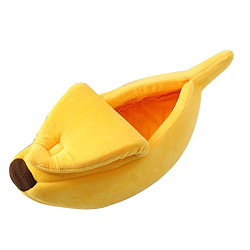 Haustierbett, Bananenform, weich, für den Innenbereich, Höhlenzelt für Katzen, Kätzchen, Welpen, Kleintiere von Bottone