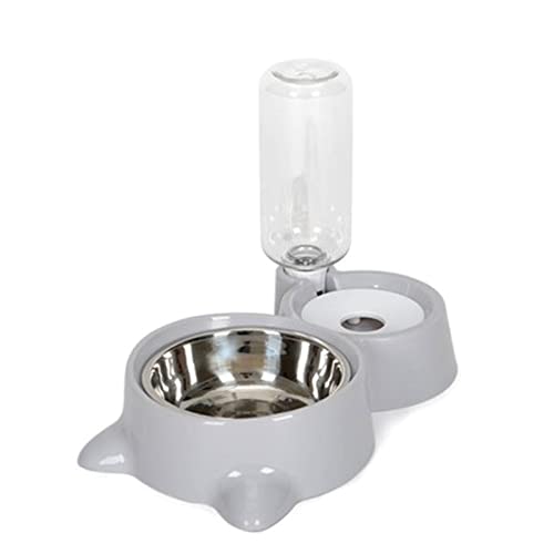 Katzen Futterspender Futter Wasser Schüssel Set Edelstahl Geschirr Wasserflasche Spender Sicherer Stand Bewässerungsbehälter Einfach zu von Bottone