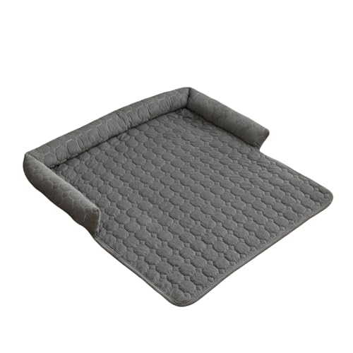 Bouasgh Flauschige Sofabezüge für Haustiere, beruhigendes Hundebett, Hundematte als Möbelschutz mit Nackenrolle für große, mittelgroße und kleine Hunde und Katzen Tierbedarf Hund (Grey, 75x75cm) von Bouasgh