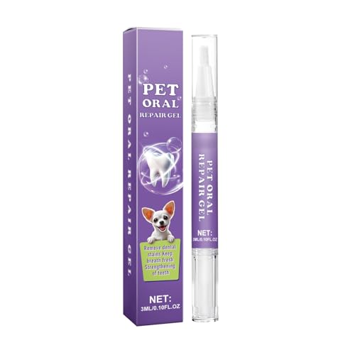 Bouasgh Pet Oral Reinigung Stift Gel Frische Atem Pflege Zähne Zahnfleisch Beruhigende Oral Gel 3ML Tierbedarf Katzen (Purple, 12.6x1.8CM) von Bouasgh