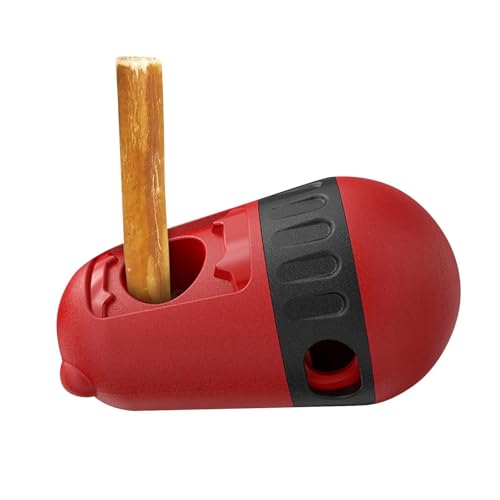 Bouasgh Robuster Kauhalter für Hunde, unzerstörbares Hundespielzeug, Slow Feeder, Hundefutter, Fütterungsspielzeug für IQ-Training, Hundespielzeug für Aggressive Kauer, (Red, 15.5x8.8x8.8cm) von Bouasgh