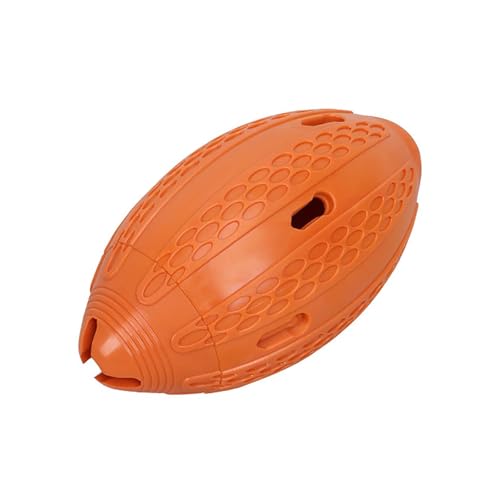 Hunde Kauartikel Interaktives Hundespielzeug, Ball.l, kaubarer, auslaufsicherer Rugbyball.l zur Selbstunterhaltung und Linderung von Langeweile (Orange, 16.5x9x9cm) von Bouasgh