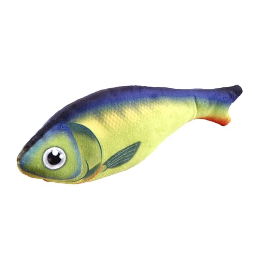 HundeSpielzeug Unzerstörbar Katzenspielzeug Fisch Goldfisch Knistergeräuschspielzeug Weiches und langlebiges interaktives Katzenspielzeug für Übungen im Innenbereich 8,6 Zoll (Green, One Size) von Bouasgh