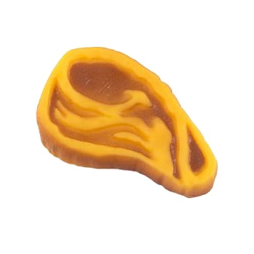 Unzerstörbares HundeSpielzeug Hähnchen und Hähnchenschenkel, Schleife, Hamburger und Hotdog, Quietschspielzeug aus Vinyl, Hundespielzeug, Quietschkauspielzeug, Zahnreinigung, (Light Yellow, One Size) von Bouasgh