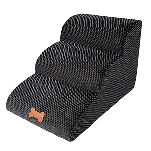 Bounabay 3 Stufen Haustiertreppe, Hund Treppe für Sofa Bett, Schwamm Hundetreppe mit hoher Dichtez, rutschfeste Oberfläche, Haustier Leiter Abnehmbar Waschbar von Bounabay