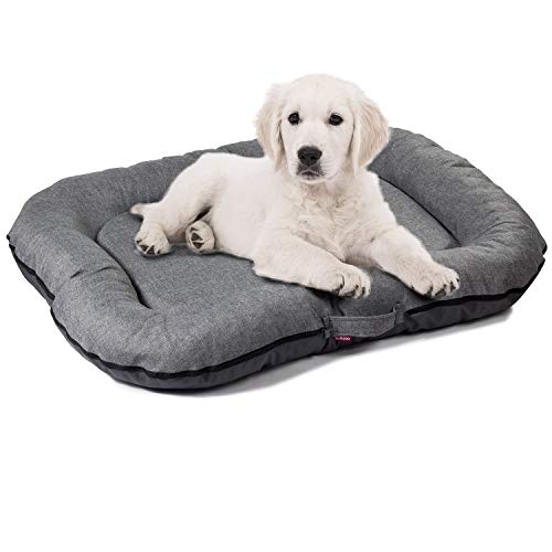 BOUTIQUE ZOO Hundebett - Wasserfest, Waschbar Hundematte aus Codura | In & Outdoor für mittelgroße und große Hunde | Farbe: Grau, Größe L: 95 x 75 cm von BOUTIQUE ZOO