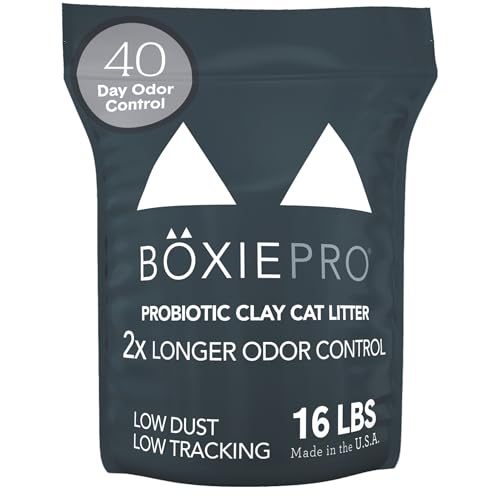 BoxiePro Tiefenreinigung, parfümfrei, probiotische Klumpstreu – Tonformel – Cleaner Home – Ultra Clean Katzentoilette, probiotische Geruchskontrolle, hartes Klumpstreu, 99,9% staubfrei von BoxiePro