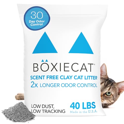 Boxiecat Premium klumpendes Katzenstreu, parfümfrei, Tonformel, Ultra-saubere Katzentoilette, länger anhaltende Geruchskontrolle, hartes Klumpstreu, 99,9% staubfrei von Boxiecat