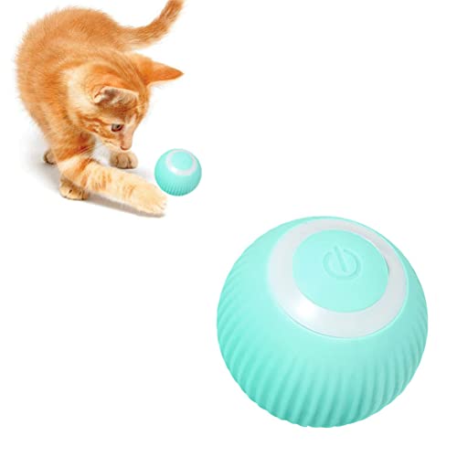 Boxwizard Interaktives Katzenspielzeug Ball mit LED Licht Katzenball Elektrisch Spielzeug Katzen Bälle Wiederaufladbares USB Haustierspielzeug Automatischer Kätzchenspielzeug von Boxwizard